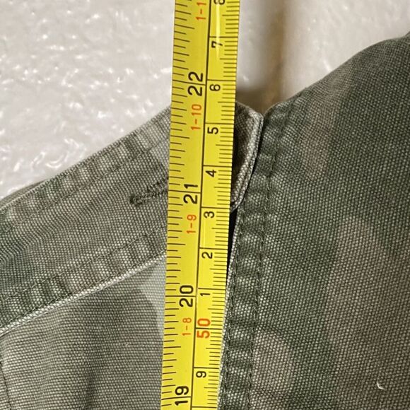 Aeropostale Sz L Cropped Cargo Utility Jacket Camo Green White Raw Hem - Picture 12 of 12